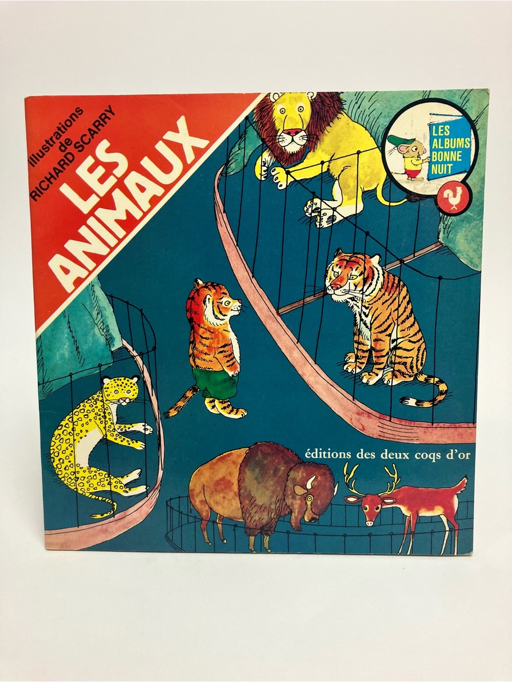 70s Vintage French Book Richard Scarry Les Animaux 1977 Deux coqs d'or 1981